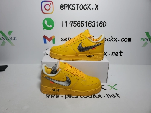PK God Batch Nike Air Force 1 Low OFF-WHITE University Gold Metallic Silver DD1876-700 review 