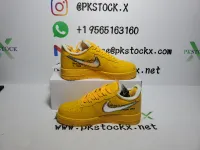 PK God Batch Nike Air Force 1 Low OFF-WHITE University Gold Metallic Silver DD1876-700 review 1