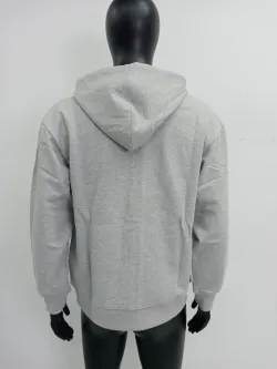 Burberry Letter Graphic Cotton Blend Zip Hoodie Pale Grey Melange review G*** 02