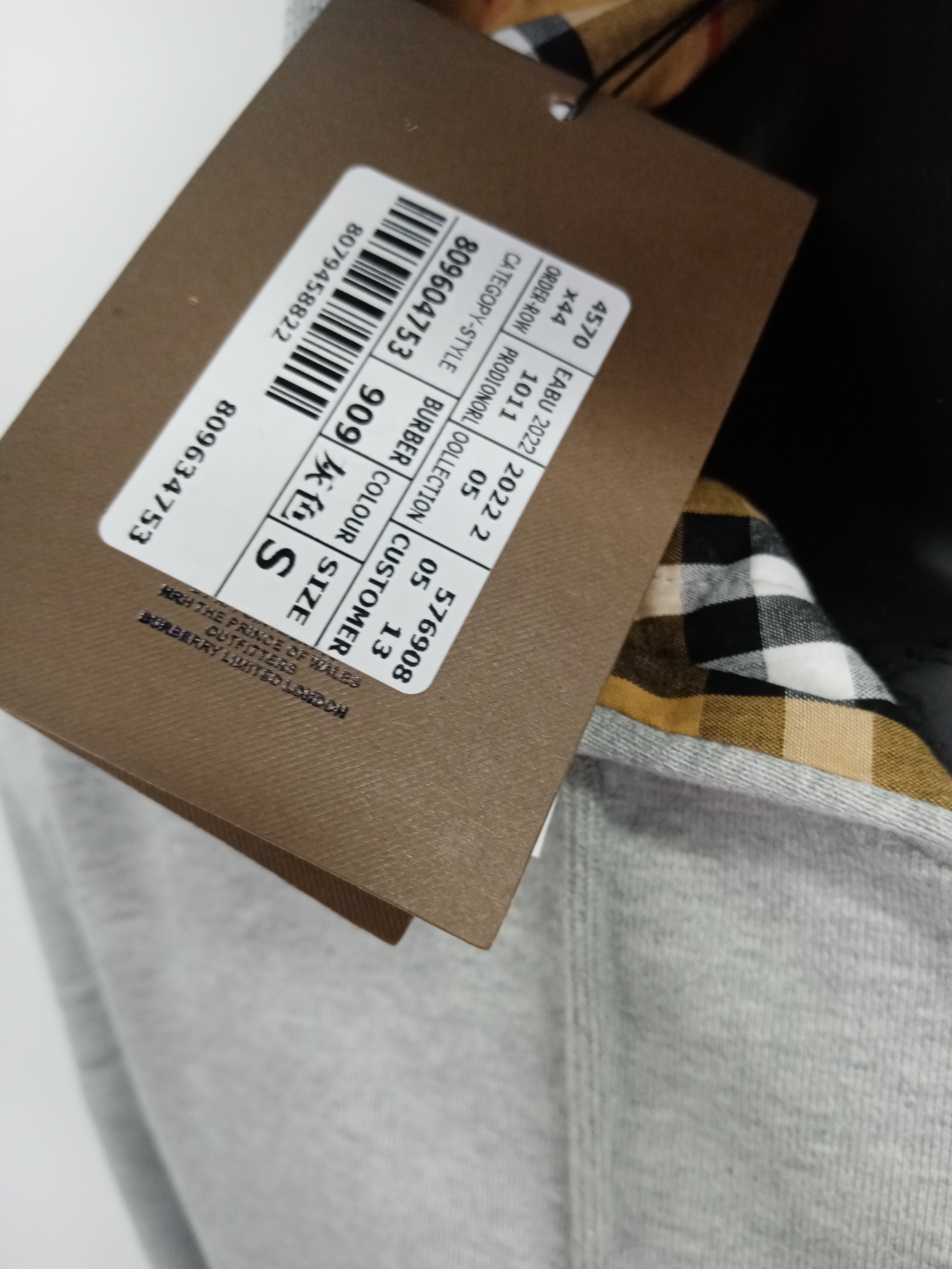 Burberry Letter Graphic Cotton Blend Zip Hoodie Pale Grey Melange review G*** 03