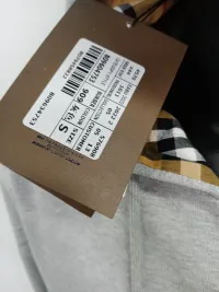 Burberry Letter Graphic Cotton Blend Zip Hoodie Pale Grey Melange review 3