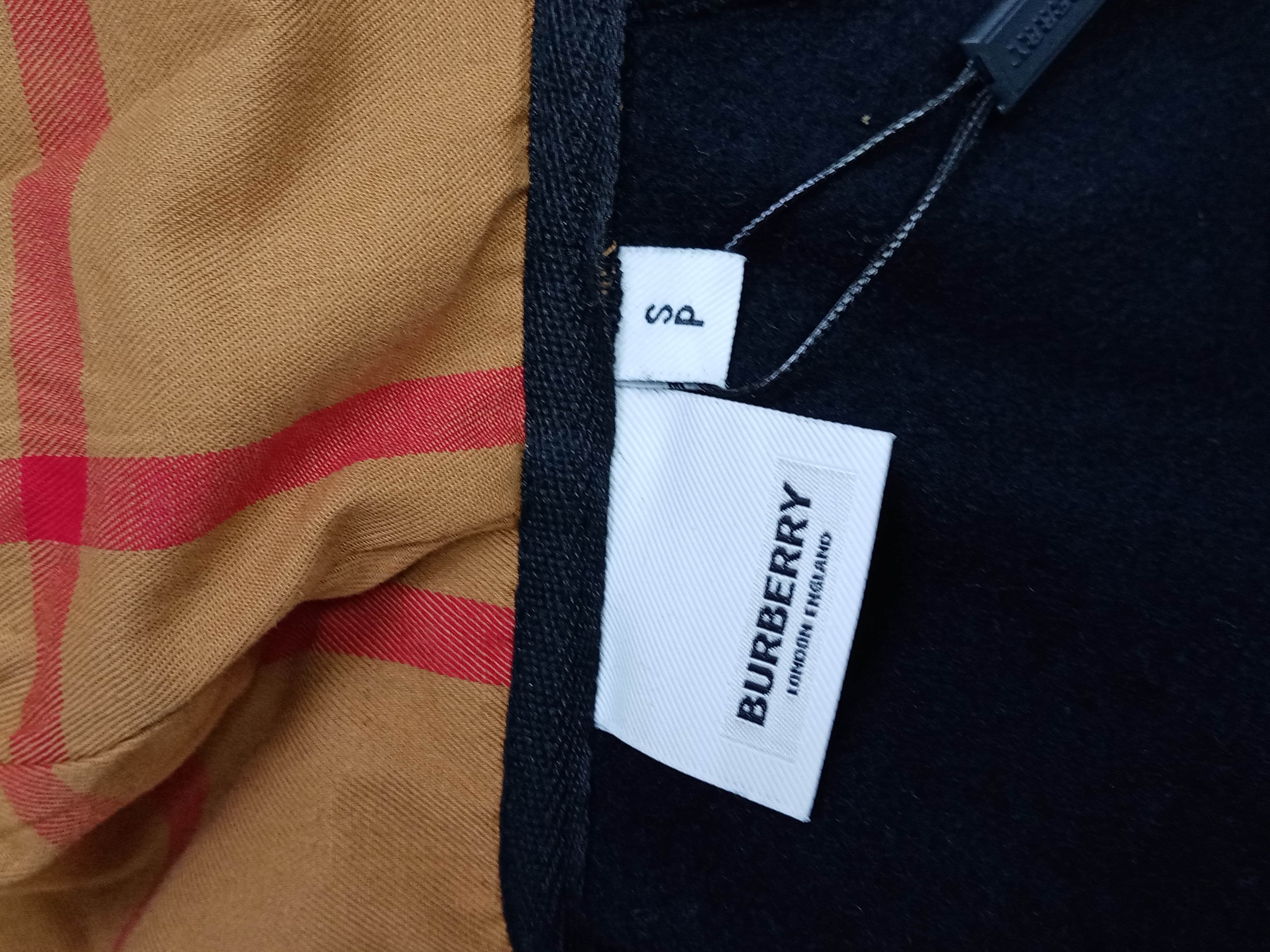 Burberry Zip Up Hoodie With Check Hood Black/Brich Brown review V*** 03