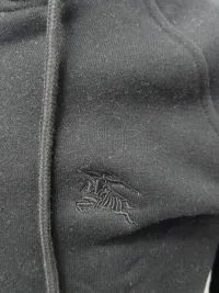 Burberry Zip Up Hoodie With Check Hood Black/Brich Brown review 2