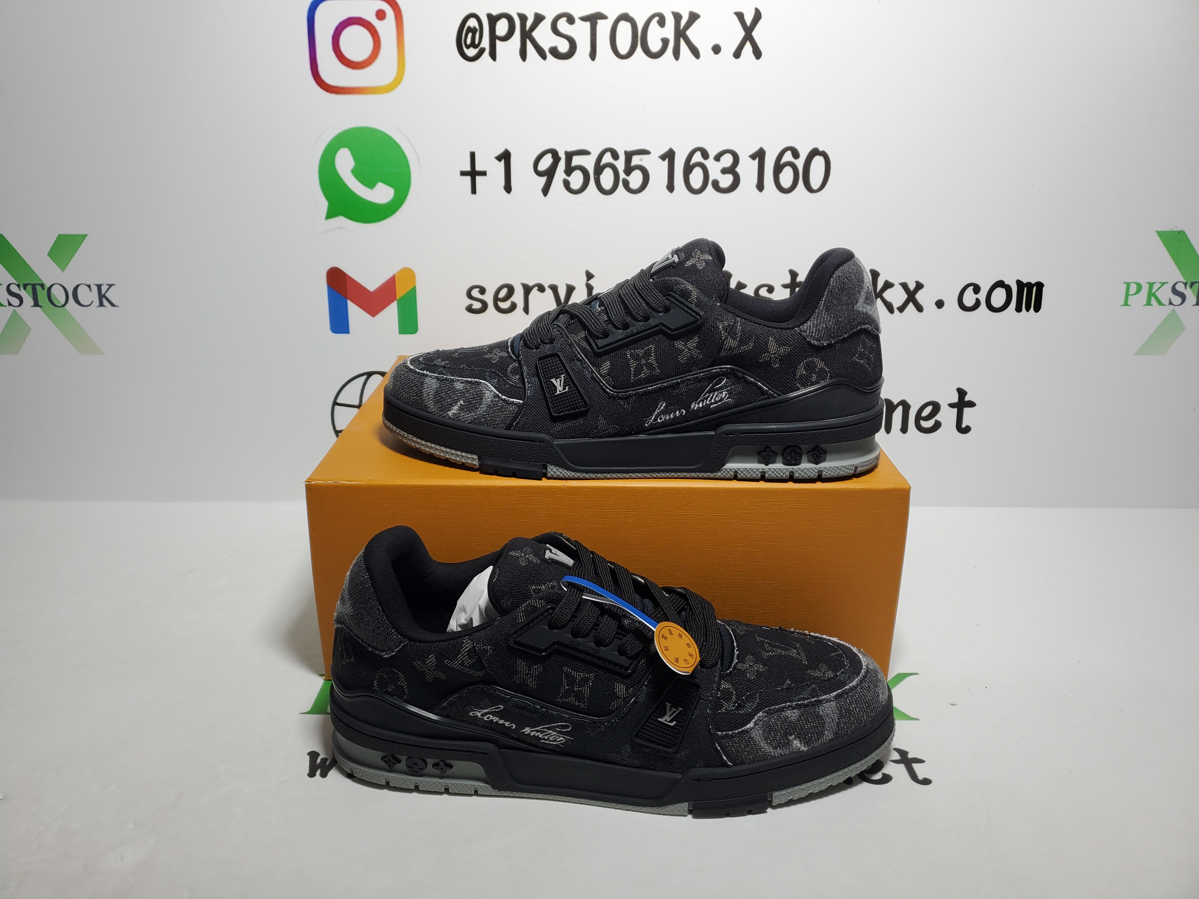 PK God Batch Louis Vuitton Trainer 'Black Monogram Denim review D*** 00