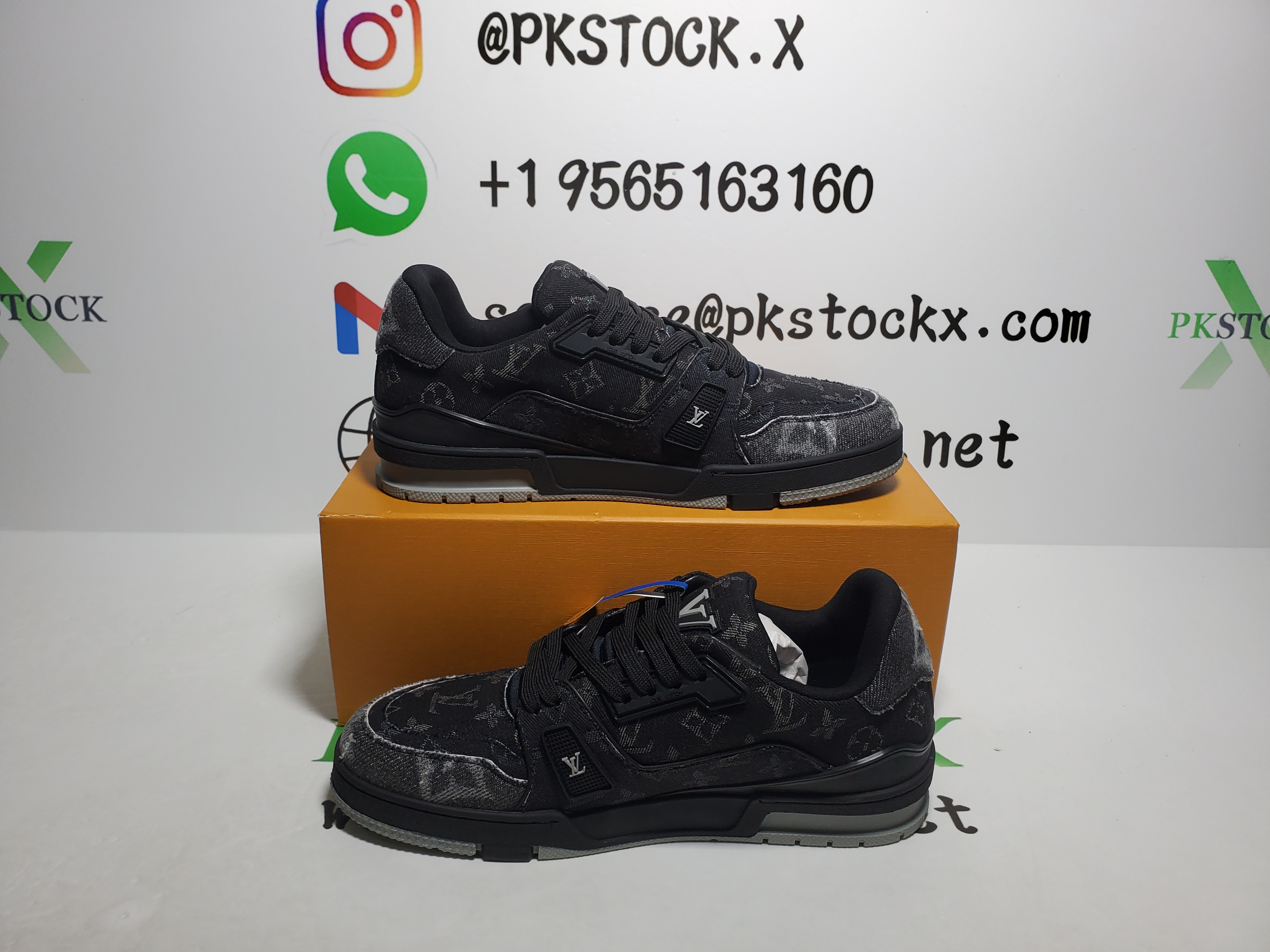 PK God Batch Louis Vuitton Trainer 'Black Monogram Denim review D*** 01