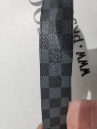 LOUIS VUITTON Belt Initiales Damier Graphite Black/Grey review 3