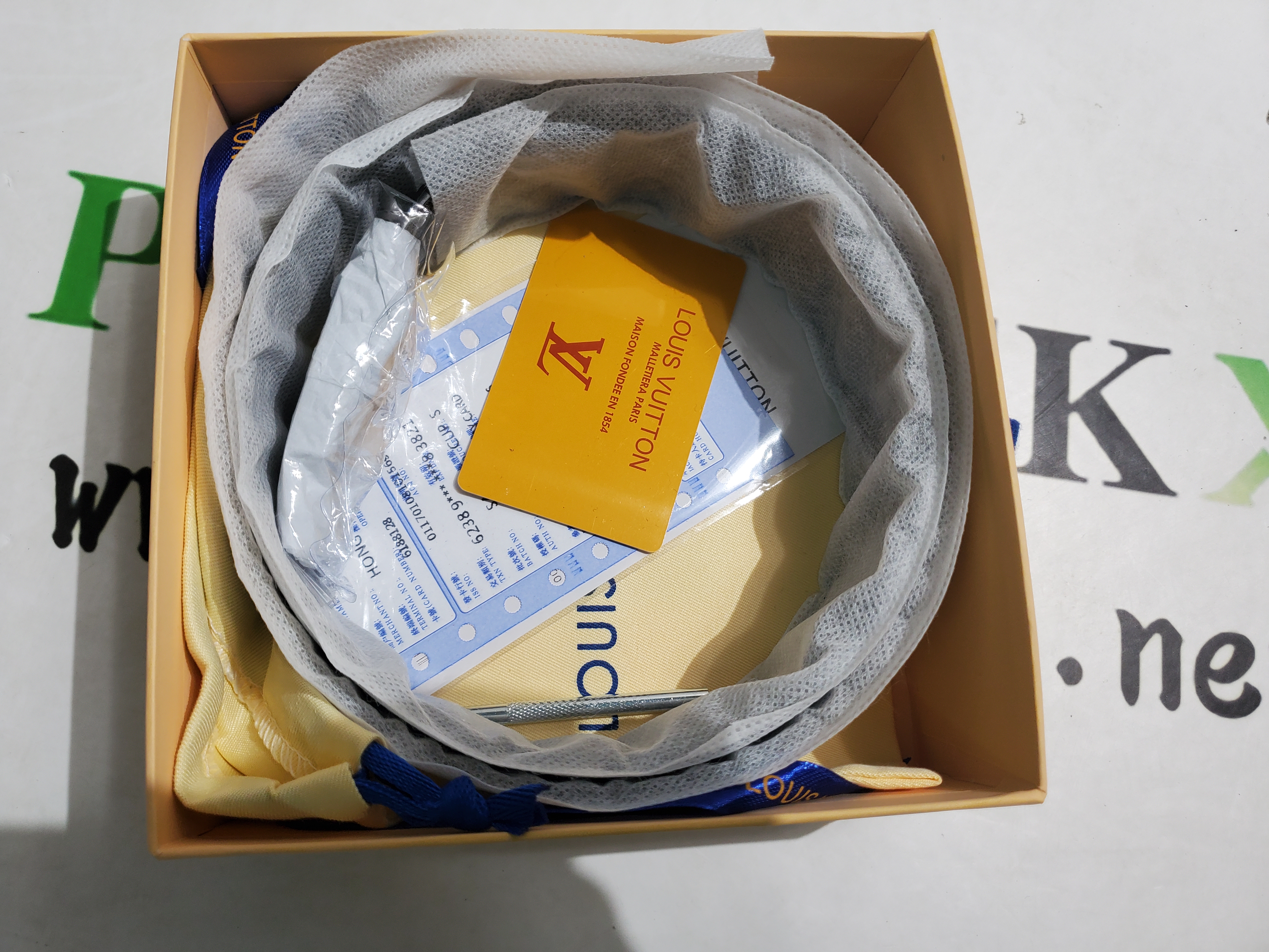 LOUIS VUITTON Belt Initiales Damier Graphite Black/Grey review P*** 01