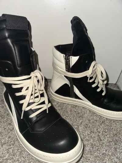 PK God Batch Rick Owens Geobasket Black and White RU02C7894LCGLPO-7511 review Alrec