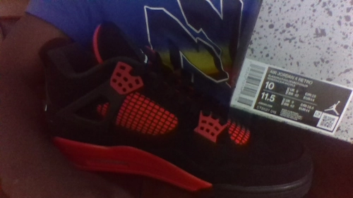 PK God Batch Air Jordan 4 Red Thunder CT8527-016 review 