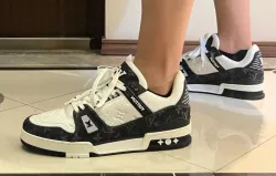 PK God Batch LOUIS VUITTON Trainer Black And White Cloth Cover VL1202  review Stathis Beleris 01