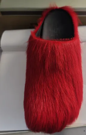 Marni Long hair Calfskin Fussbett Sabot Red SBMS004601P412200R66 review Louise