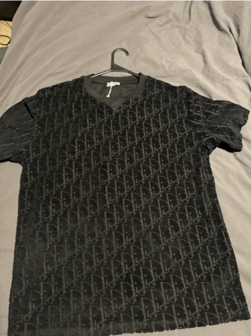 Dior Oblique Relaxed-Fit T-Shirt Black Terry Cotton Jacquard review W*** 01
