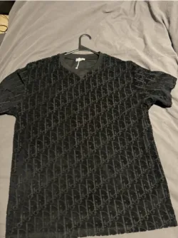 Dior Oblique Relaxed-Fit T-Shirt Black Terry Cotton Jacquard review W*** 02