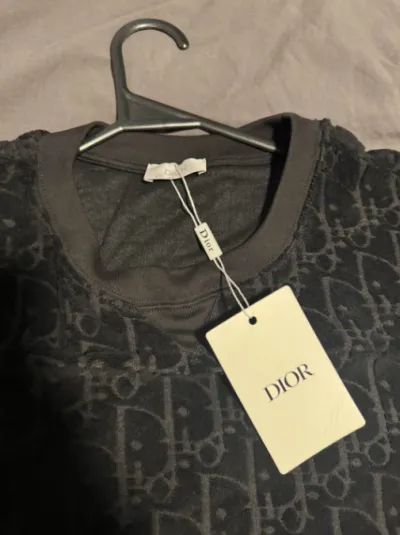 Dior Oblique Relaxed-Fit T-Shirt Black Terry Cotton Jacquard review W*** 02