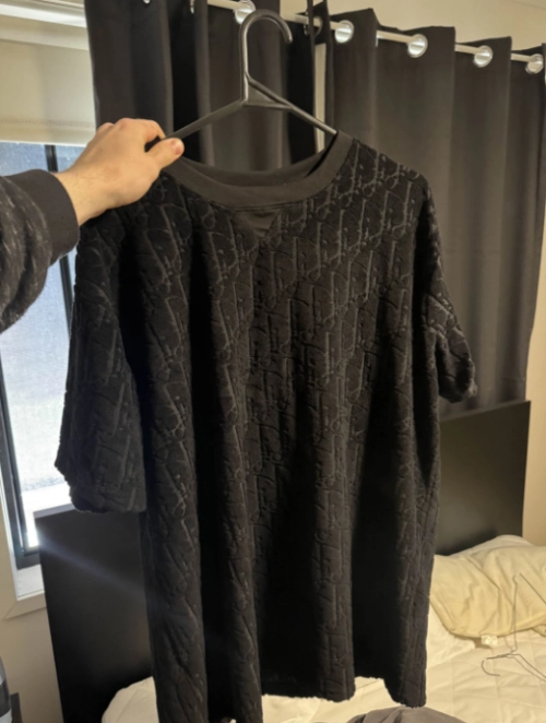 Dior Oblique Relaxed-Fit T-Shirt Black Terry Cotton Jacquard review 