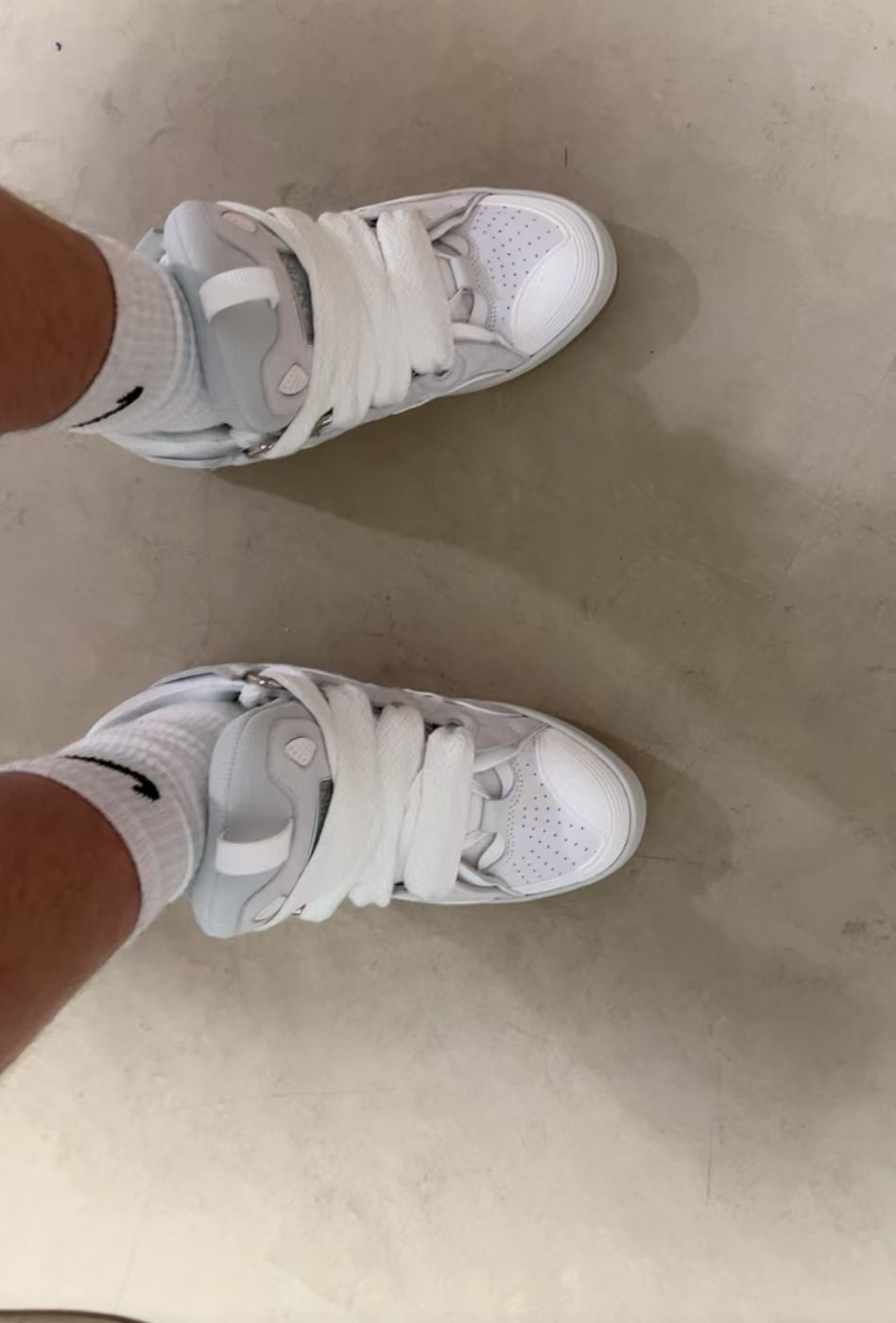 Lanvin Curb Sneaker Grey/White review B***