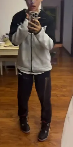 Nike Sportswear Tech Fleece Windrunner Full Zip Hoodie & Joggers Set Dark Grey Heather/Black/White review Reed Greyson 01