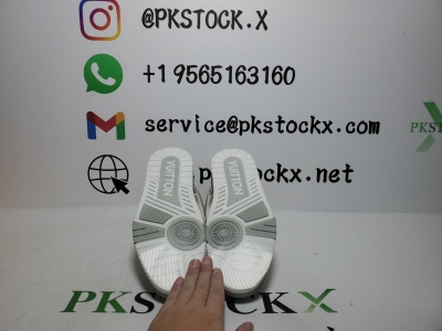 PK God Batch LOUIS VUITTON Leather lace up Fashionable Board Shoes White Gray 1ACQP4 review Boris Krsic 02