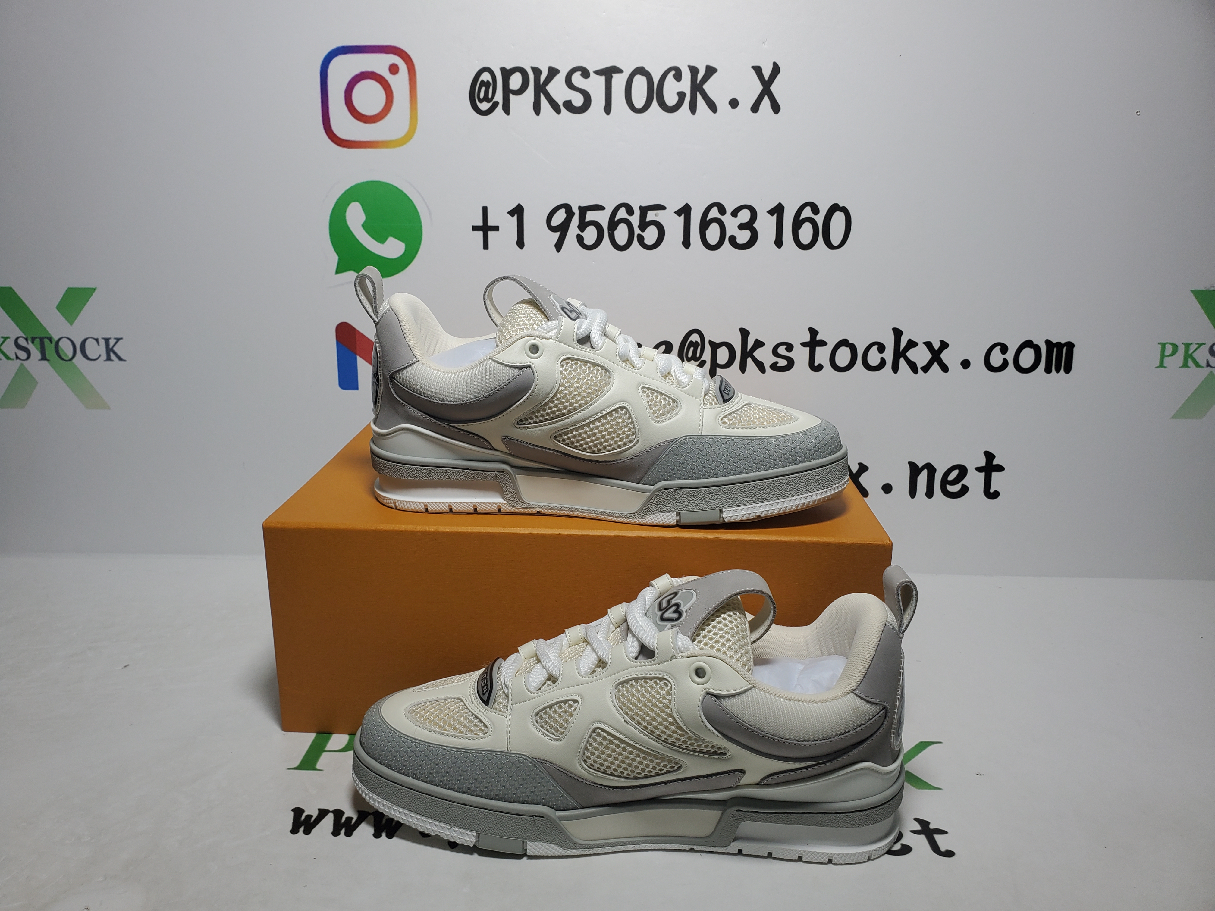 PK God Batch LOUIS VUITTON Leather lace up Fashionable Board Shoes White Gray 1ACQP4 review Boris Krsic 04