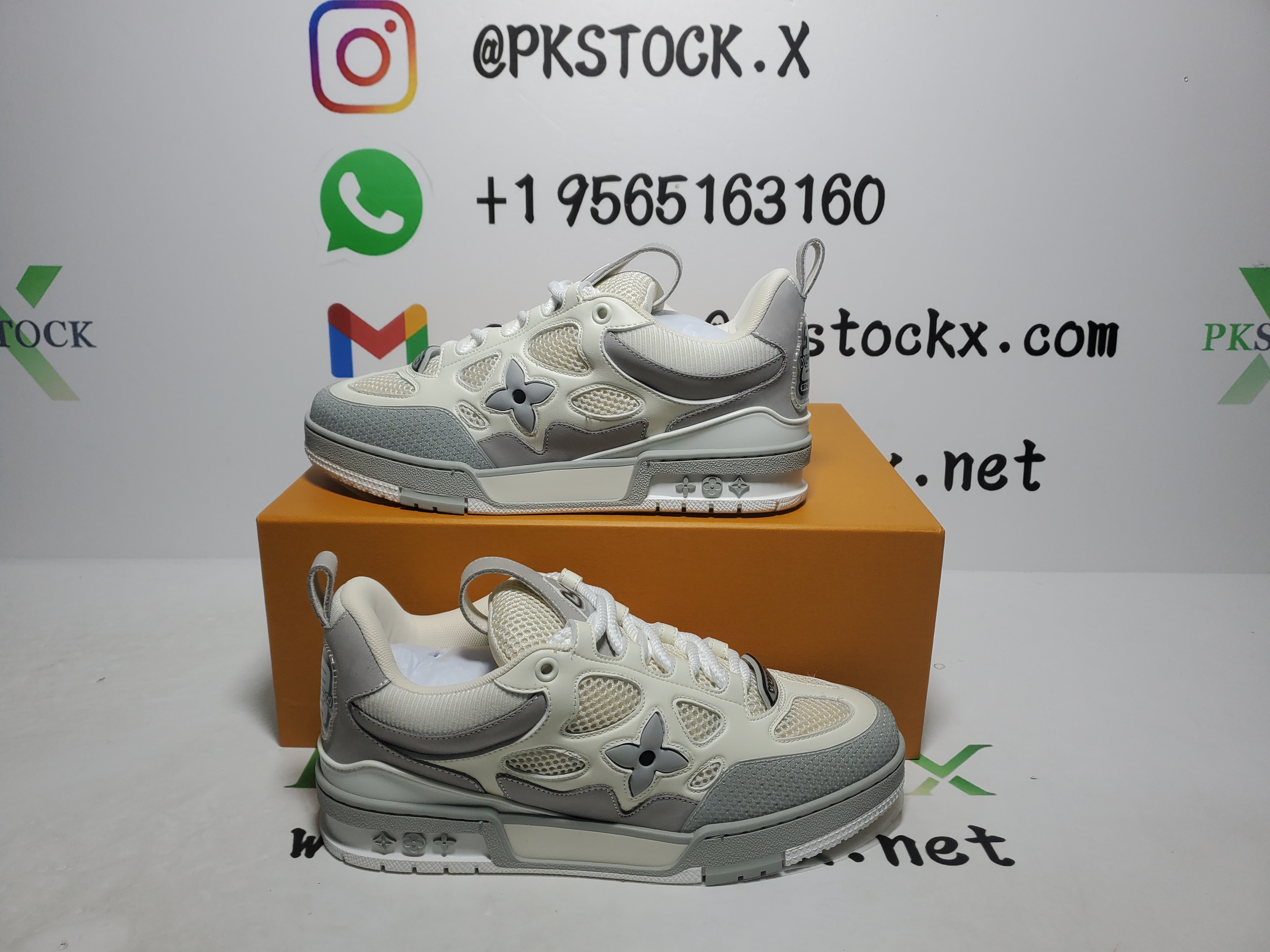 PK God Batch LOUIS VUITTON Leather lace up Fashionable Board Shoes White Gray 1ACQP4 review Boris Krsic 03