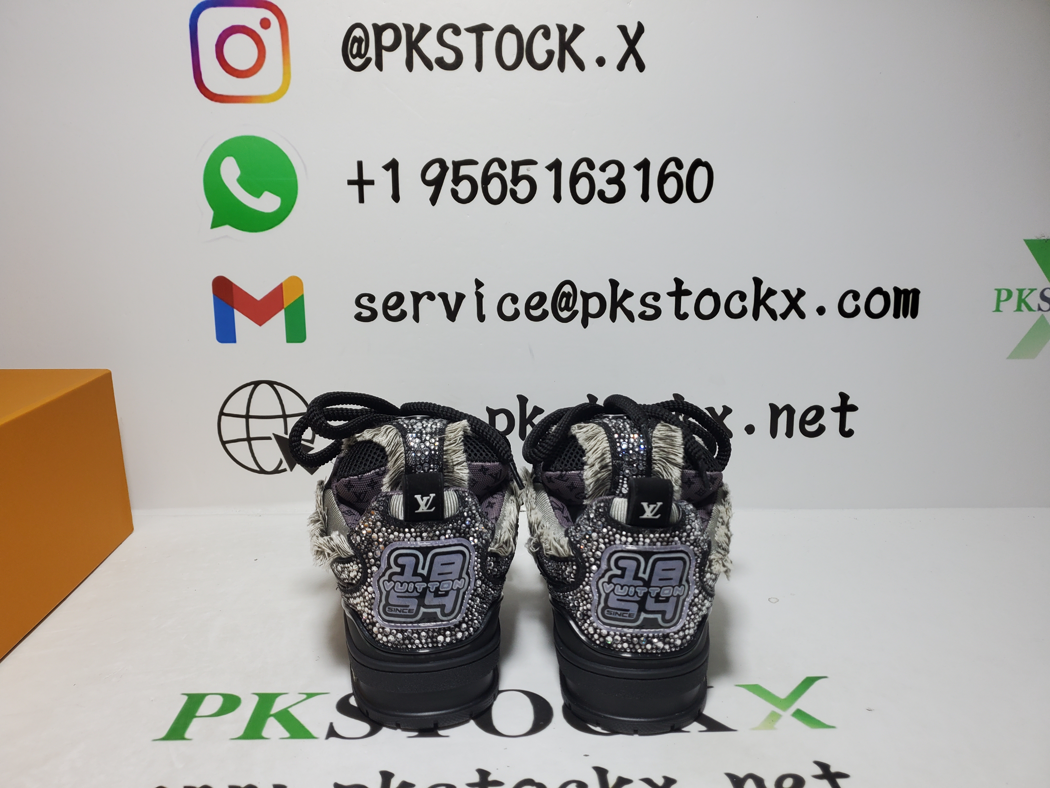 PK God Batch LOUIS VUITTON Swarovski™ crystals Skate Sneakers review R*** 04