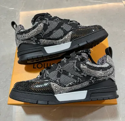 PK God Batch LOUIS VUITTON Swarovski™ crystals Skate Sneakers review D*** 02