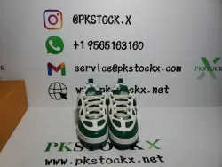 PK God Batch LOUIS VUITTON Leather lace up Fashionable Board Shoes White Green 1AC520 review G*** 03
