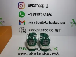 PK God Batch LOUIS VUITTON Leather lace up Fashionable Board Shoes White Green 1AC520 review G*** 04