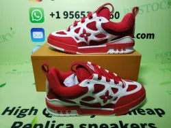 PK God Batch LOUIS VUITTON Leather lace up Fashionable Board Shoes Red 51BCOLRB review W*** 01