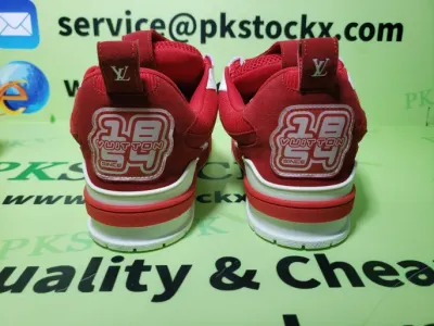 PK God Batch LOUIS VUITTON Leather lace up Fashionable Board Shoes Red 51BCOLRB review W*** 03