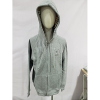 Burberry Letter Graphic Cotton Blend Zip Hoodie Pale Grey Melange review 0