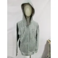 Burberry Letter Graphic Cotton Blend Zip Hoodie Pale Grey Melange review 0
