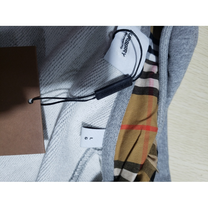 Burberry Letter Graphic Cotton Blend Zip Hoodie Pale Grey Melange review A*** 03