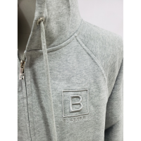 Burberry Letter Graphic Cotton Blend Zip Hoodie Pale Grey Melange review 2