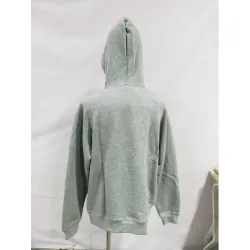 Burberry Letter Graphic Cotton Blend Zip Hoodie Pale Grey Melange review A*** 02