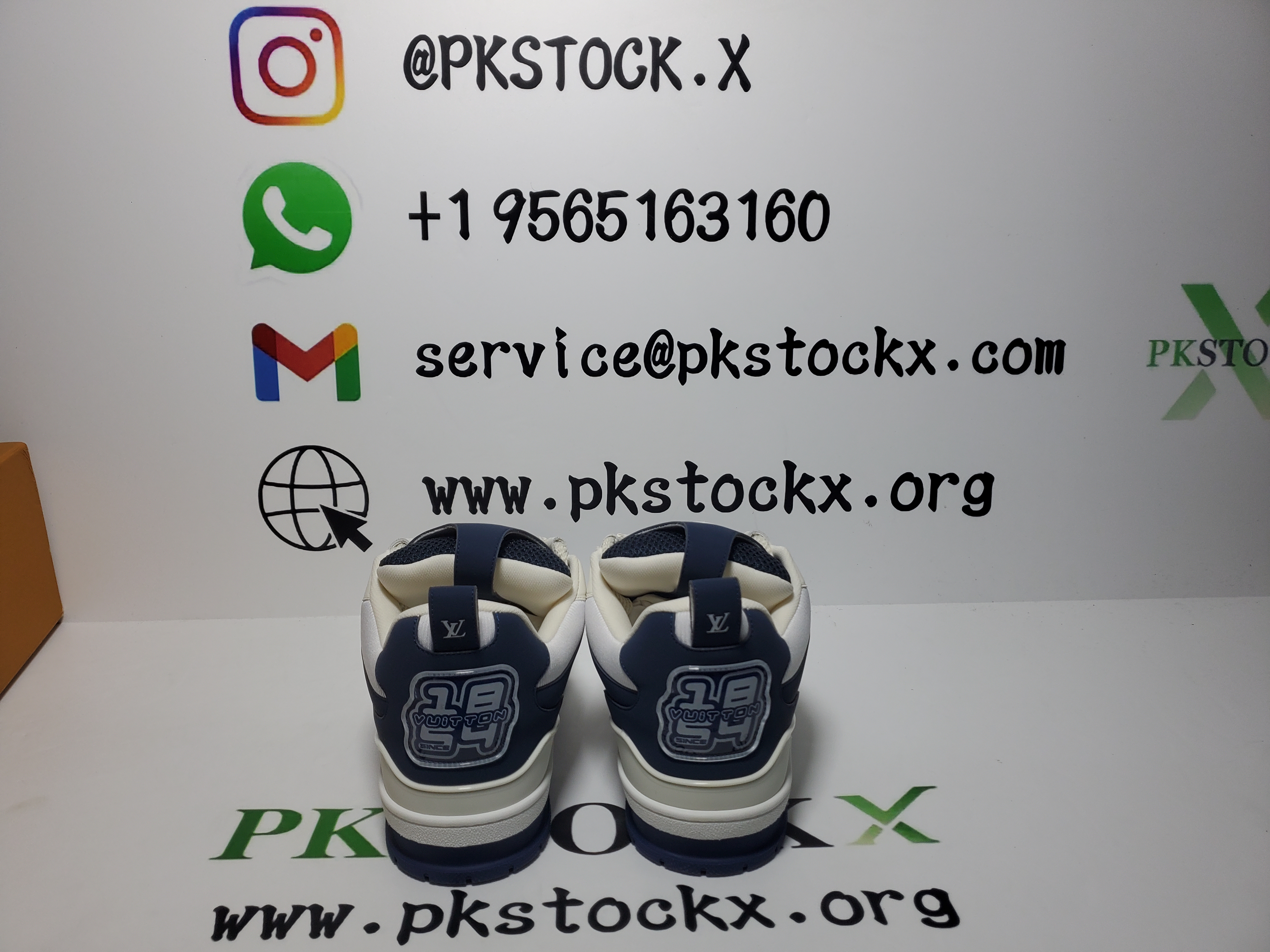 PK God Batch LOUIS VUITTON Leather lace up Fashionable Board Shoes Blue 51BCOLRB review D*** 03