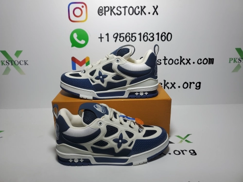 PK God Batch LOUIS VUITTON Leather lace up Fashionable Board Shoes Blue 51BCOLRB review 