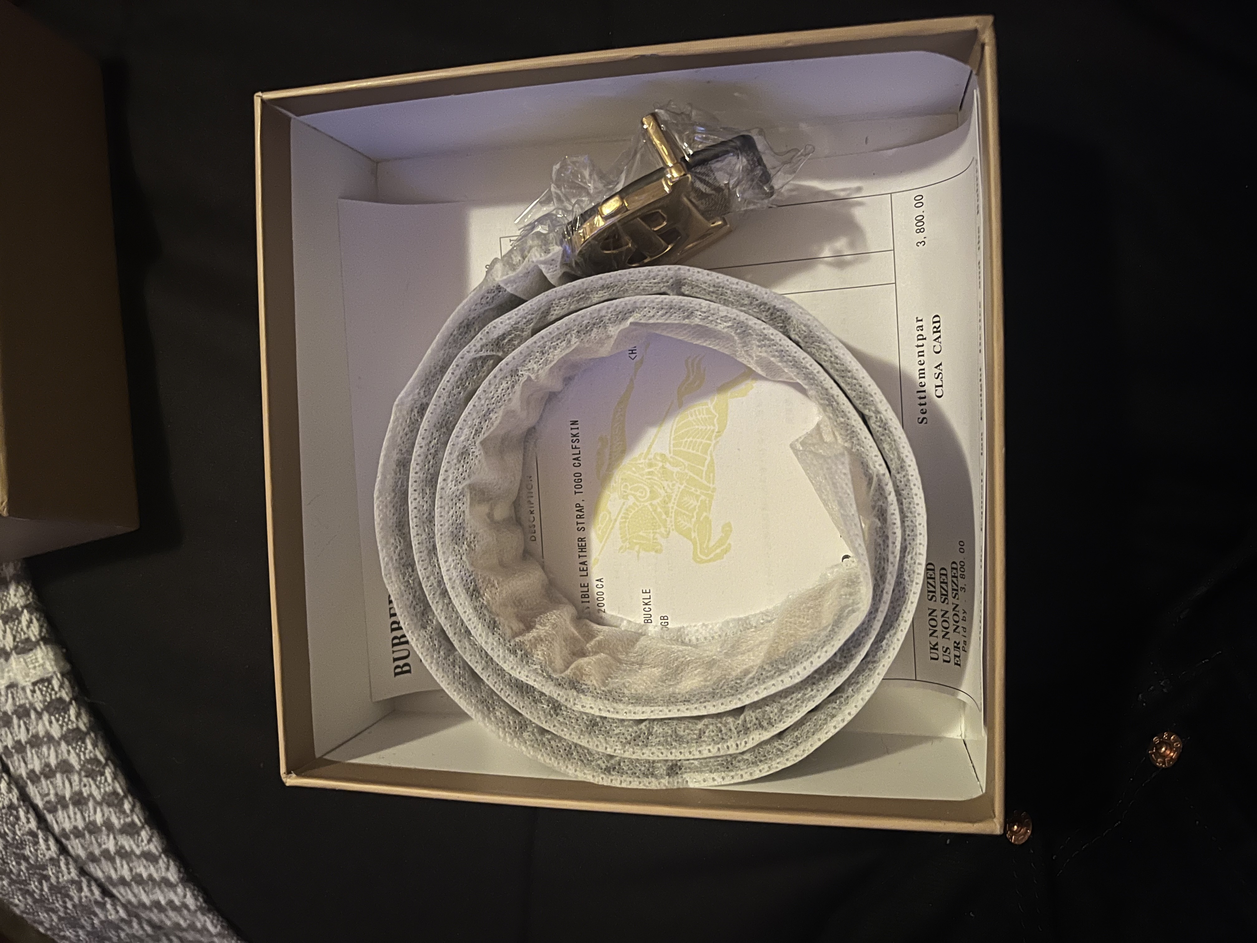 Burberry Thin Reversible Check TB Belt Gold review Jefe 00