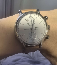 Pkstockx IWC Portofino Chronograph Automatic Silver Dial Beige Leather Strap Men's Watch IW391502 review 0