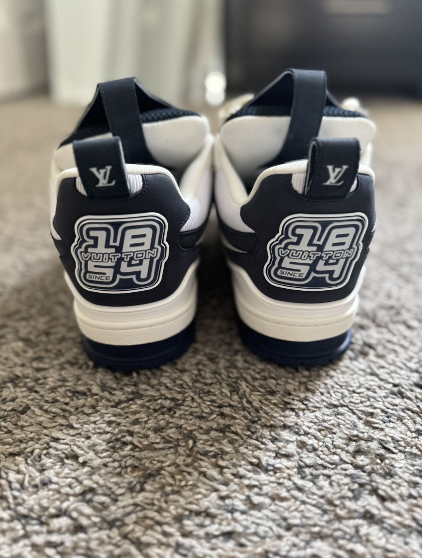 PK God Batch LOUIS VUITTON Leather lace up Fashionable Board Shoes Blue 51BCOLRB review M*** 04