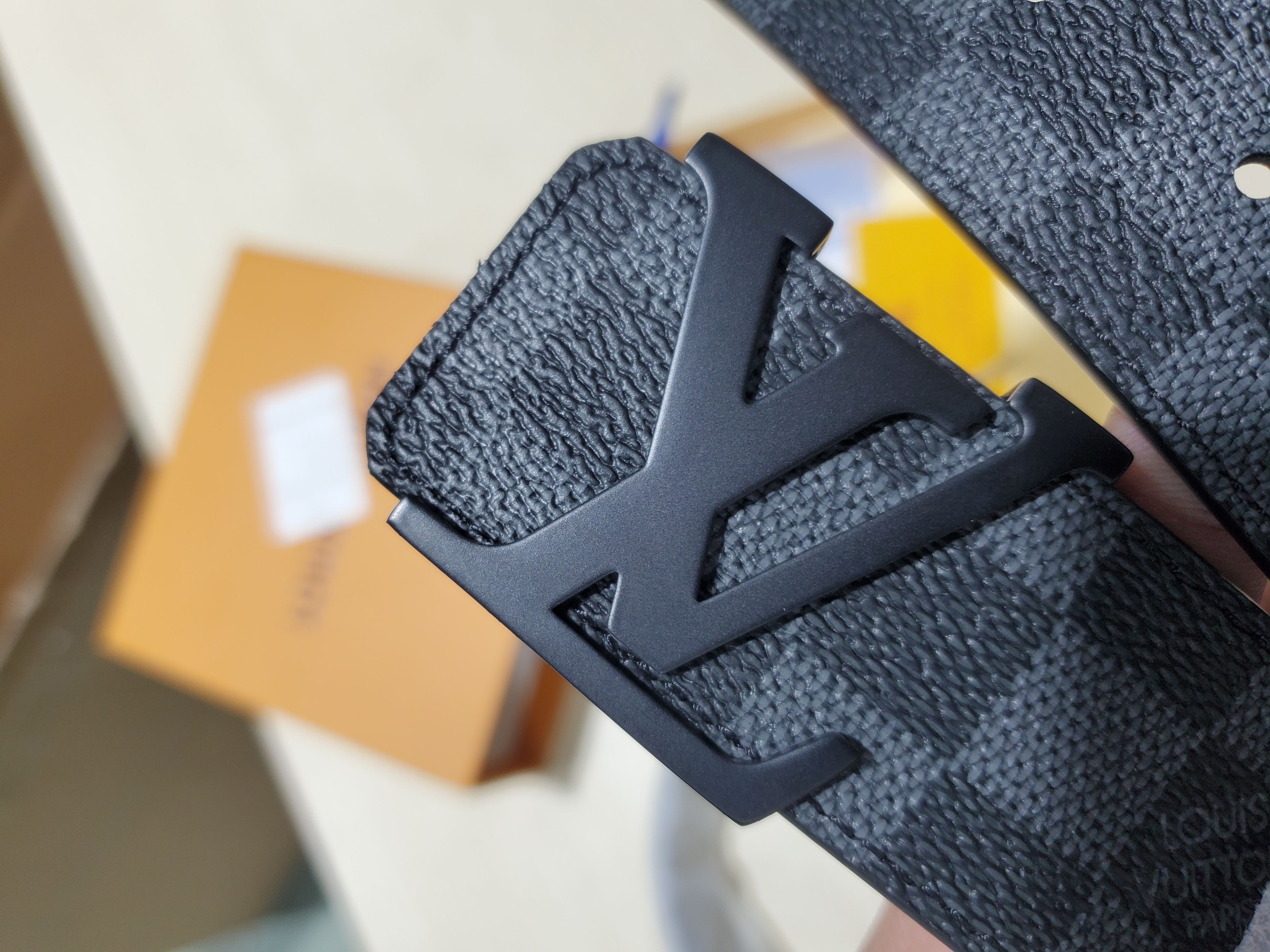 LOUIS VUITTON Belt Initiales Damier Graphite Black/Grey review michael meyers 00