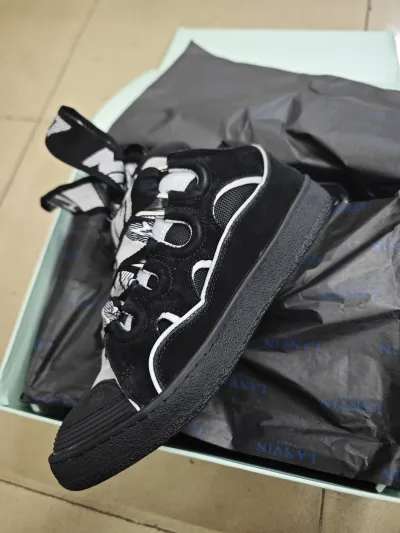 Lanvin Curb Sneaker Black Grey FM-SKRK11-REFL-P2210 review Aaden Johnson 00