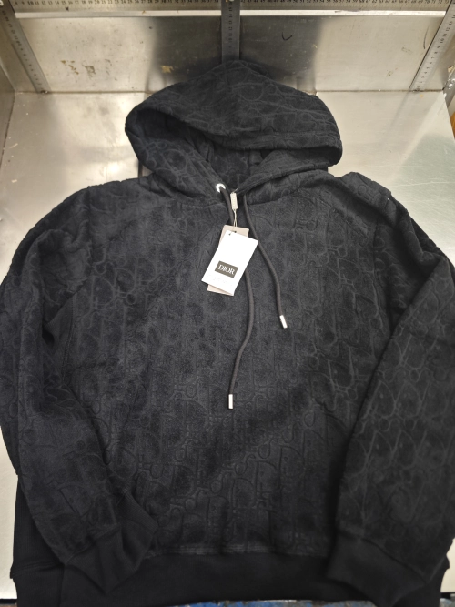Dior Oblique Relaxed-Fit Hooded Sweatshirt Black Cotton Fleece review 