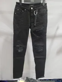 AMIRI MX1 Skinny-Fit Leather-Panelled Distressed Jeans PK0218 review 0