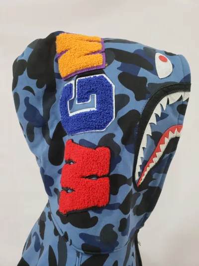 BAPE COLOR CAMO SHARK ZIP HOODIE NAVY 4580793329572 review Joe Brogna