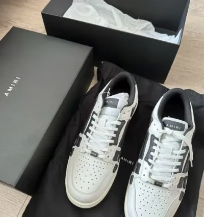 PK God Batch AMIRI Skel Top Low Whtie Black MFS003-111 review Mika Ahmed