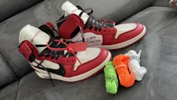 PK God Batch Air Jordan 1 Retro High Off-White Chicago AA3834-101 review Hubergames 03