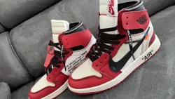 PK God Batch Air Jordan 1 Retro High Off-White Chicago AA3834-101 review Hubergames 04
