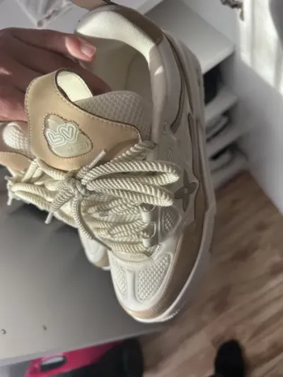PK God Batch LOUIS VUITTON Skate Sneaker Beige White  review D*** 01