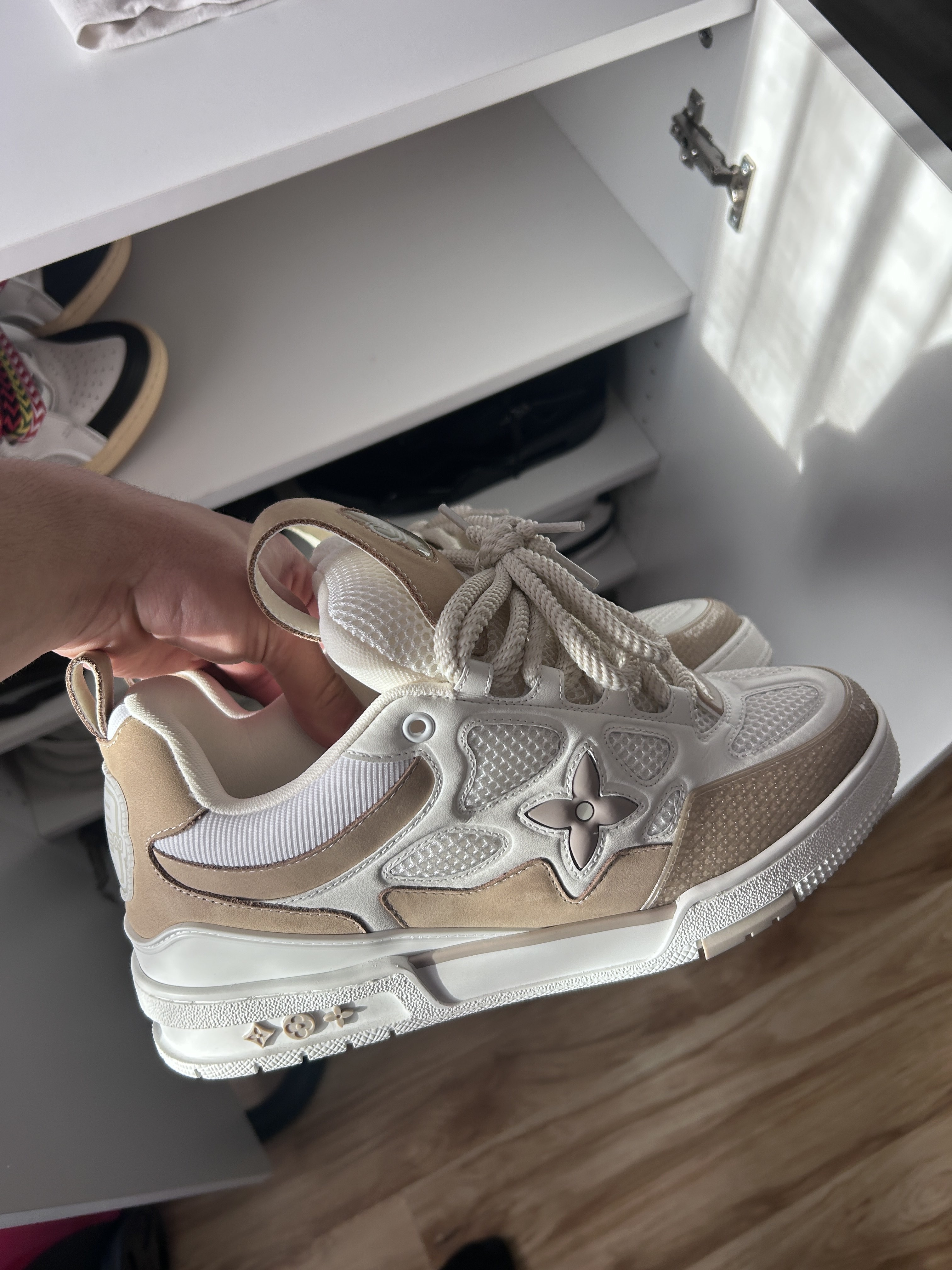 PK God Batch LOUIS VUITTON Skate Sneaker Beige White  review D*** 03